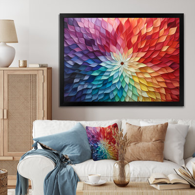 Multicolore Op Art, illusions symétriques sur toile