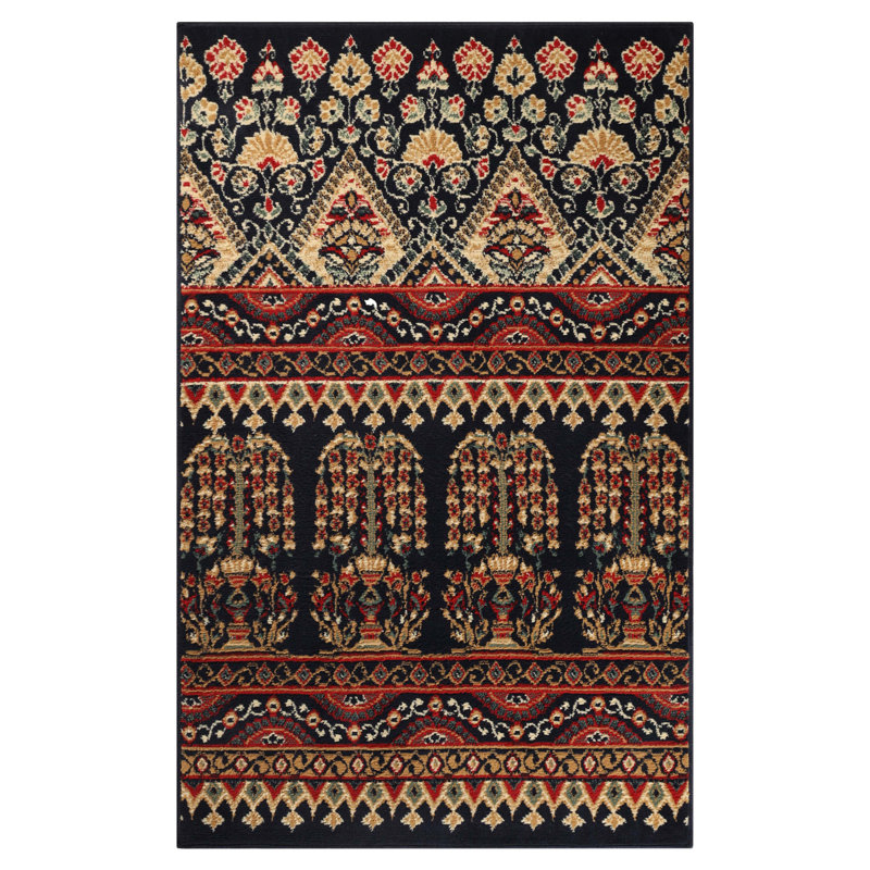 Albata Contemporary 100% Polypropylene Abstract Floral Power-Loomed Indoor Area Rug, Rectangle 3' x 5'
