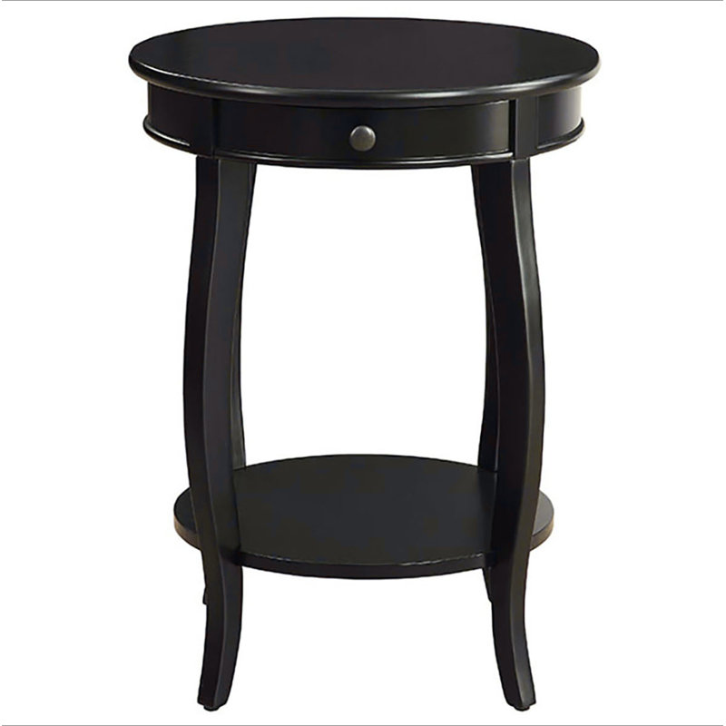 Black End Table with 1-Drawer
