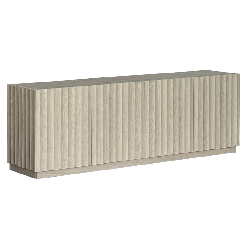 Marion Rectangular Fluted TV Stand for TV's up to 75" in Alder White, Alder White