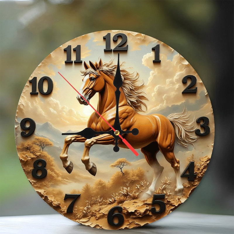 Horloge murale cheval