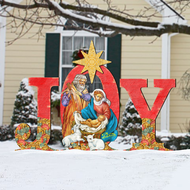 Joy Nativity Yard Lawn Art