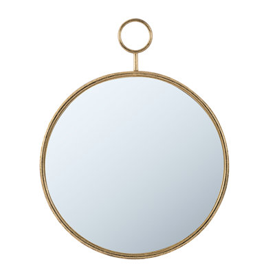 Miroir mural 22 "x 28" avec cadre en fer doré élégant - salon, vestibule, bureau, reflet transparent, construction 22,4 x 1,8 x 28,3 pouces