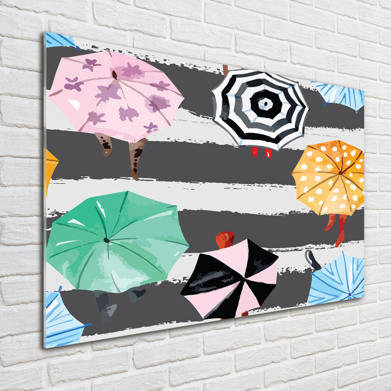 Colorful Umbrellas - Unframed Art Prints on Glass