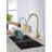 Pull Down Kitchen Faucet In Gold - Fingerprint, Deck Mounted Single Hole, 360 Twisting Water Nozzle, Quality Stainless Out Fingerprint-, Hole Mount, Discharge Spout, Robust Steel-1841397974
