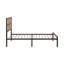 Platm Bedmetal Frame Finish Faux Cane Headboard-1947234345