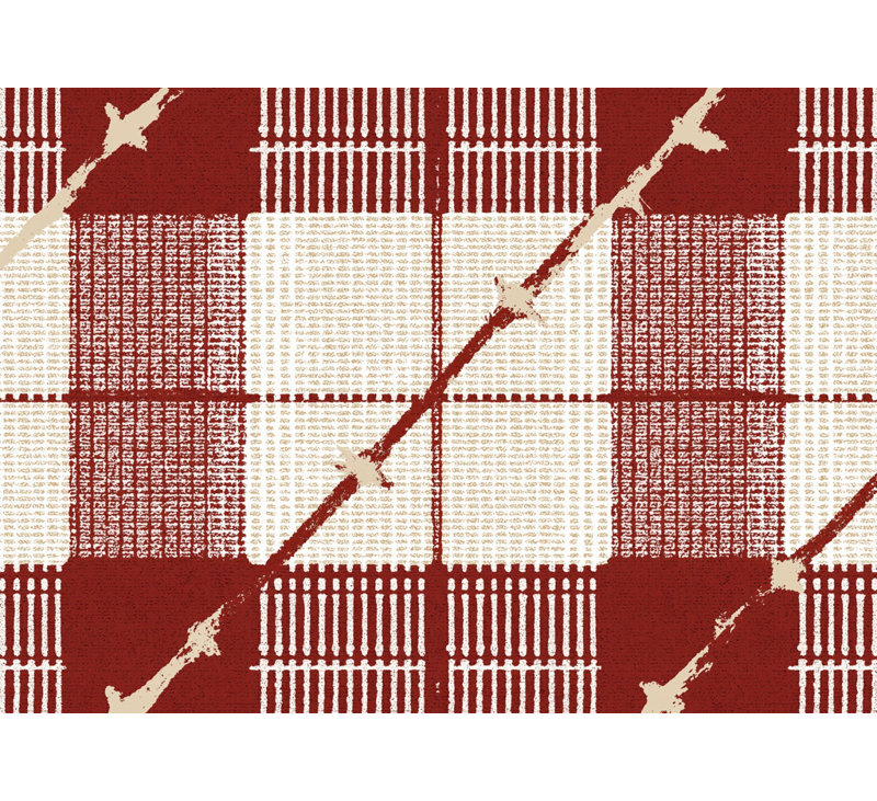 Motif de carré rouge - imprimé mat bleu encadré pour la décoration intérieure
