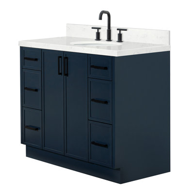 ARIEL Kelly 48 Single Sink Bathroom Vanity with Carrara Quartz Top