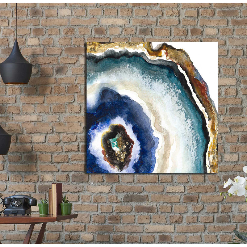 «Up Close Agate Watercolor II», reproduction de peinture à l'aquarelle, H 18 po x l 18 po x P 1 po, Toile tendue