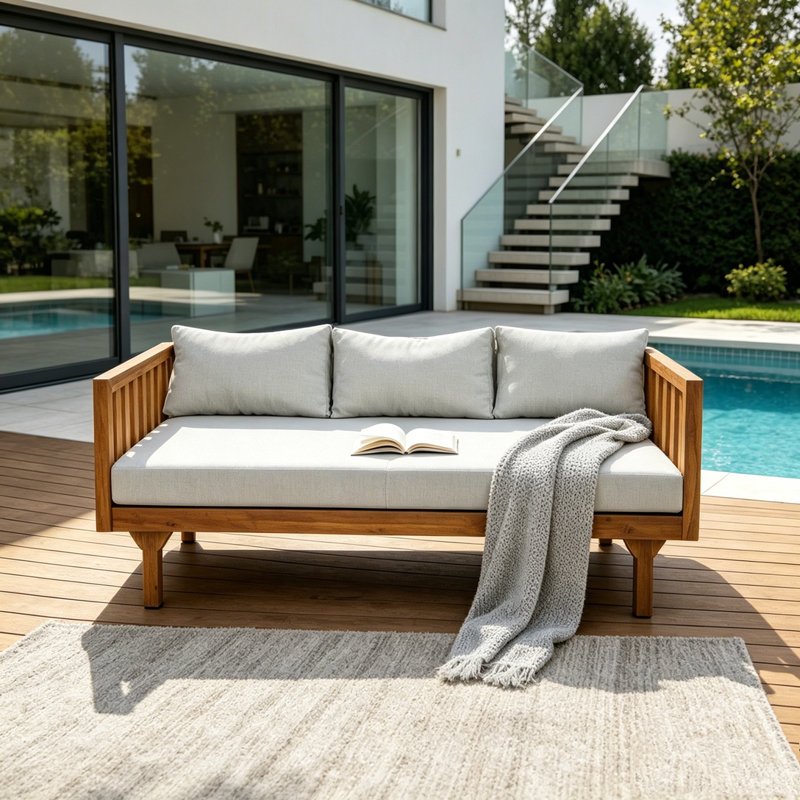 Canapé de patio 3 places, LIGHT GREY