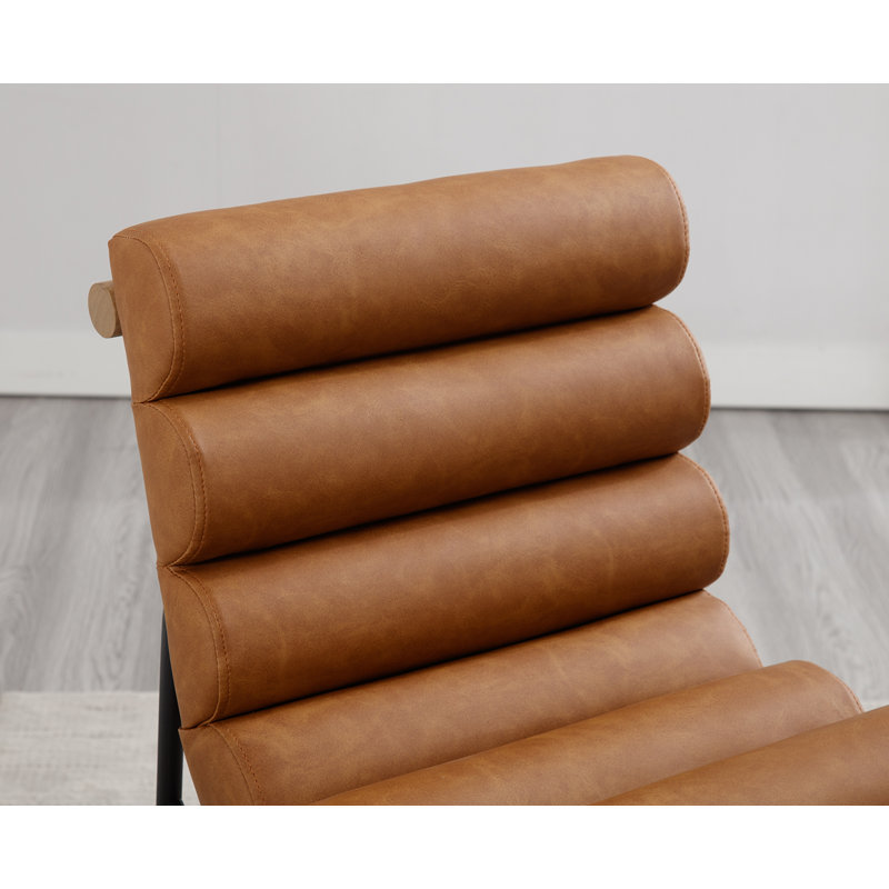 Mutsuo Upholstered Faux Leather Counter Stool with Metal Frame Chic Arm-less Counter Height Bar Stool for Coffee Bar/Kitchen Island