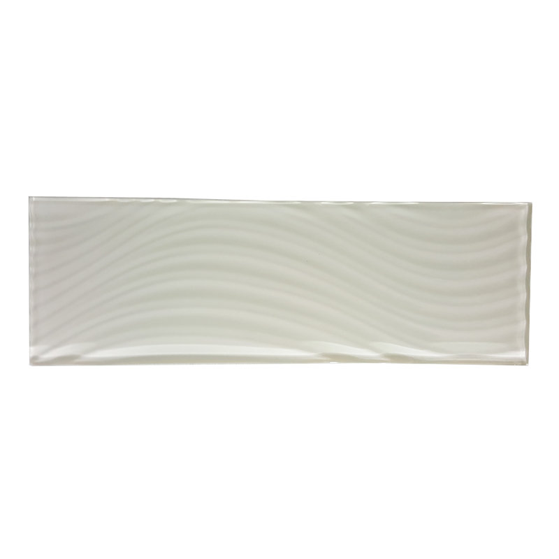 Pacific 4 in. x 12 in. Textured Glass Straight Edge Subway Decorative Kitchen & Bathroom Wall Tile, Dark Gray