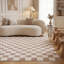 Loft Modern Checkerboard Living Room Area Rug and Runner Soft Pile-124621752-124621764