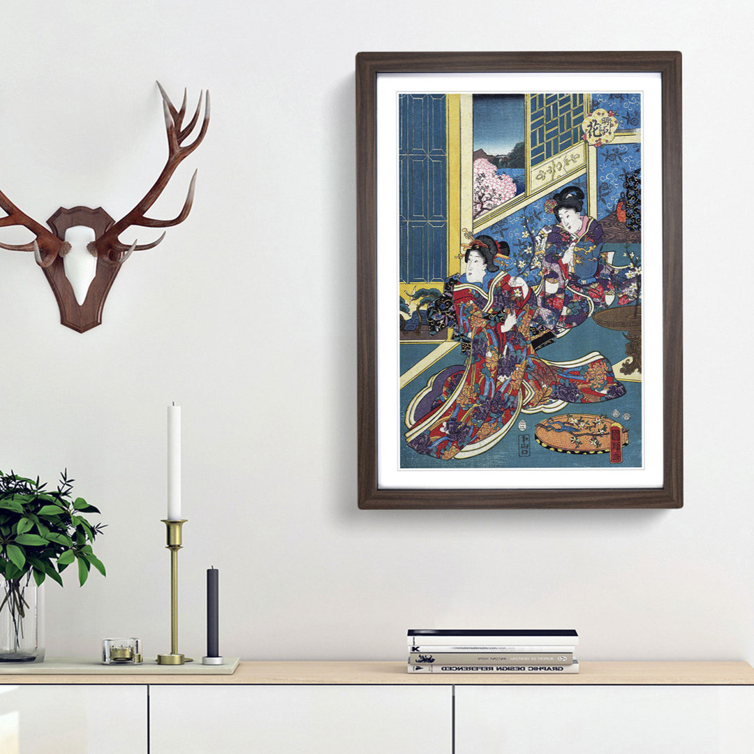 Flower of Akashi by Utagawa Kuniteru - Framed Print