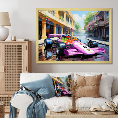 «Retro Grand Prix Sports Car Illustration I», reproduction sur toile
