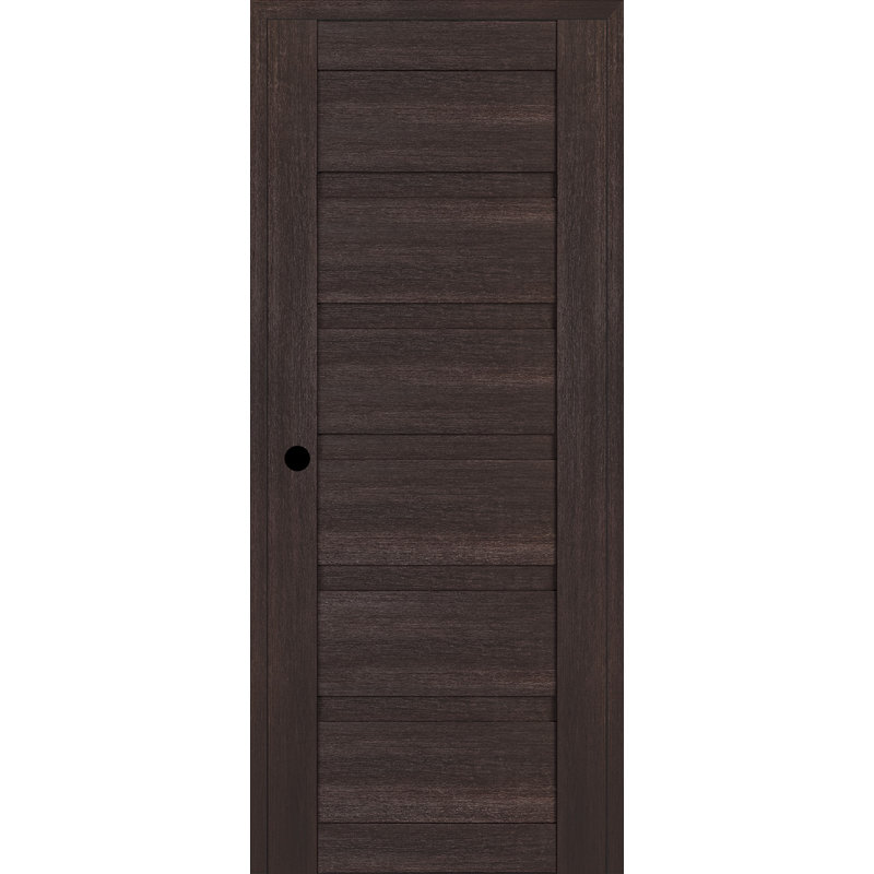 Porte intérieure pré-suspendue en bois manufacturé lambrissé Louver DIY-FRIENDLY, 23,88 po x 79,37 po, Chêne Veralinga