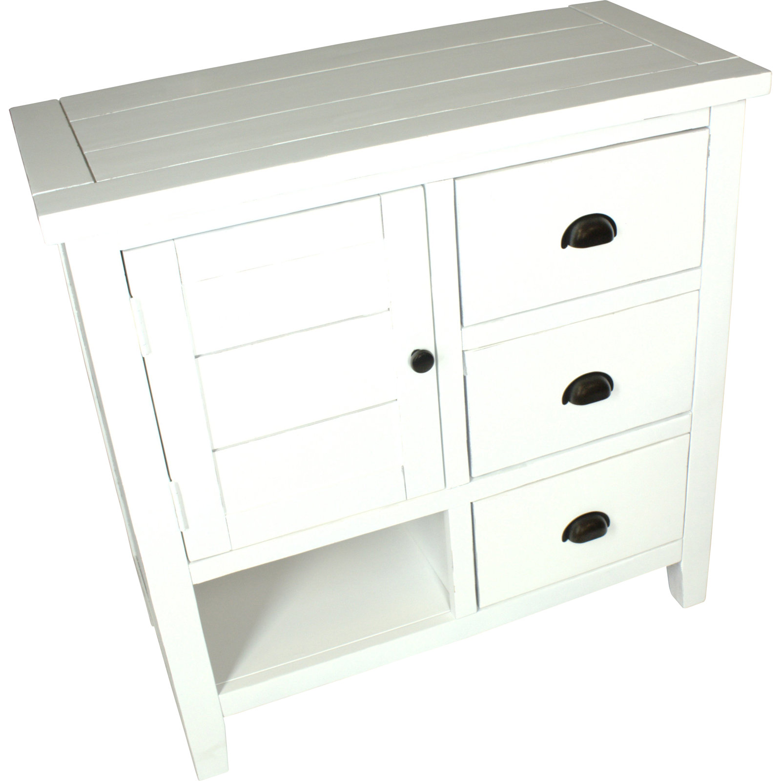 Castile Solid Wood Storage Cabinet, Weathered White
