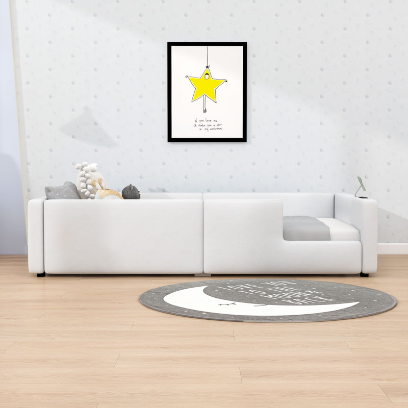 Upholstered Platform Bed with Charging Station