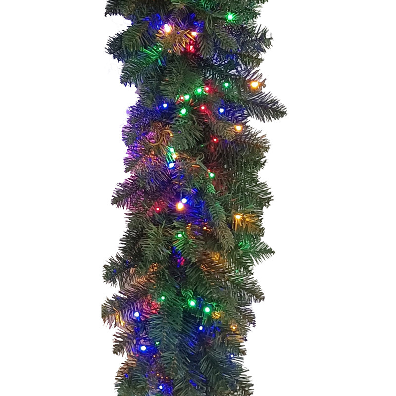Kurt Adler 9-Foot Prelit Multicolored LED Noble Fir Garland