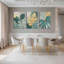 Or et sarcelle, feuille de Monstera, impression sur toile, ensemble botanique moderne (ensemble de 3)-118095935
