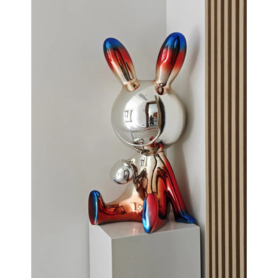 Statement Making Gradient Bunny Decor with Resin Construction