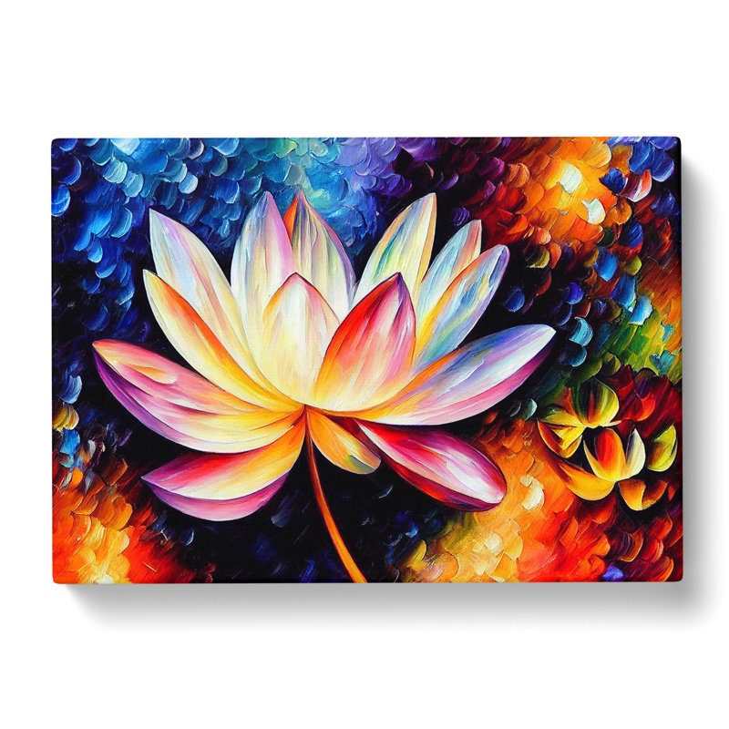 Painted Lotus Flower Vol.1 Abstract - Wrapped Canvas, 35cm H x 50cm W x 3cm D