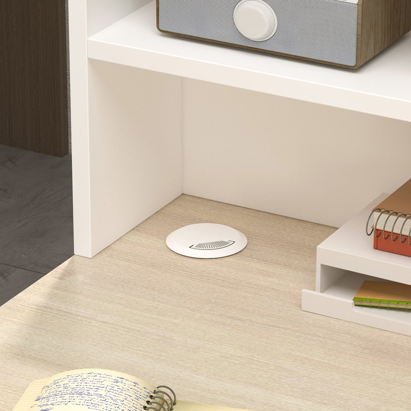 Jerrylee Rectangle Synthetic Laminate Reception Desk with Filing Cabinet
