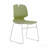 Modern Stacking Office Chair Set Of 4, Green, Made Of Polypropylene, Supports 180 Kg