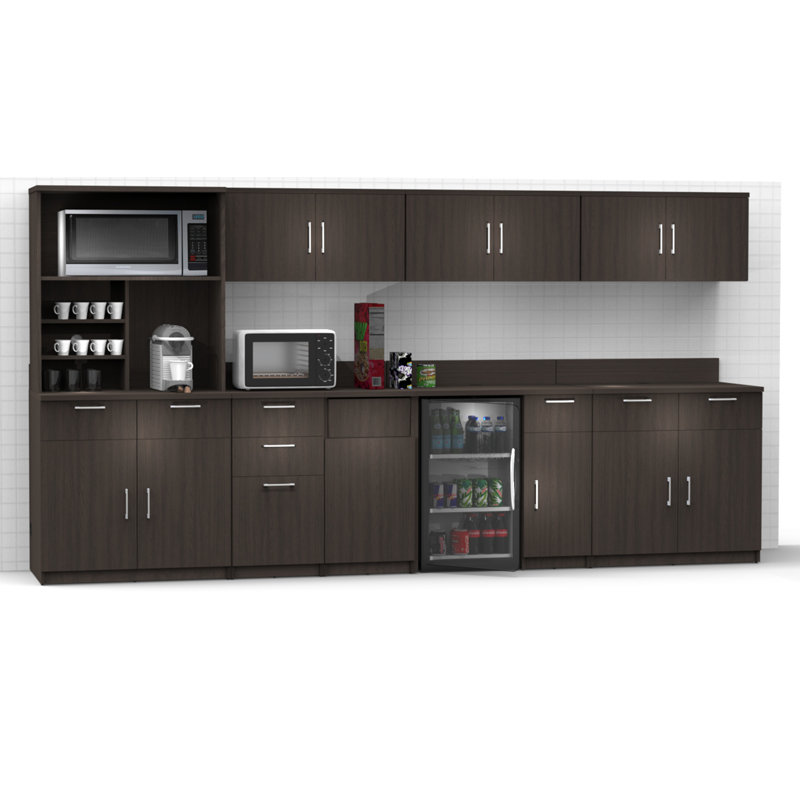 Buffet Buffet Buffet de cuisine pour la pause-déjeuner 9 pièces espresso - assemblé en usine (achat de meubles seulement)