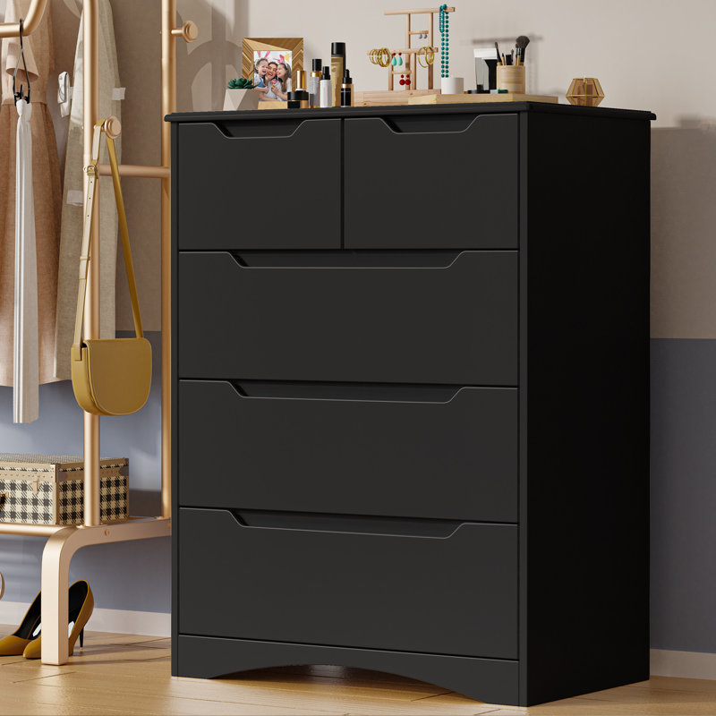 Coiffeuse verticale 37 tiroirs à 5 tiroirs, armoire de rangement avec poignées dissimulées, style moderne, convient aux chambres à coucher et aux petits espaces.