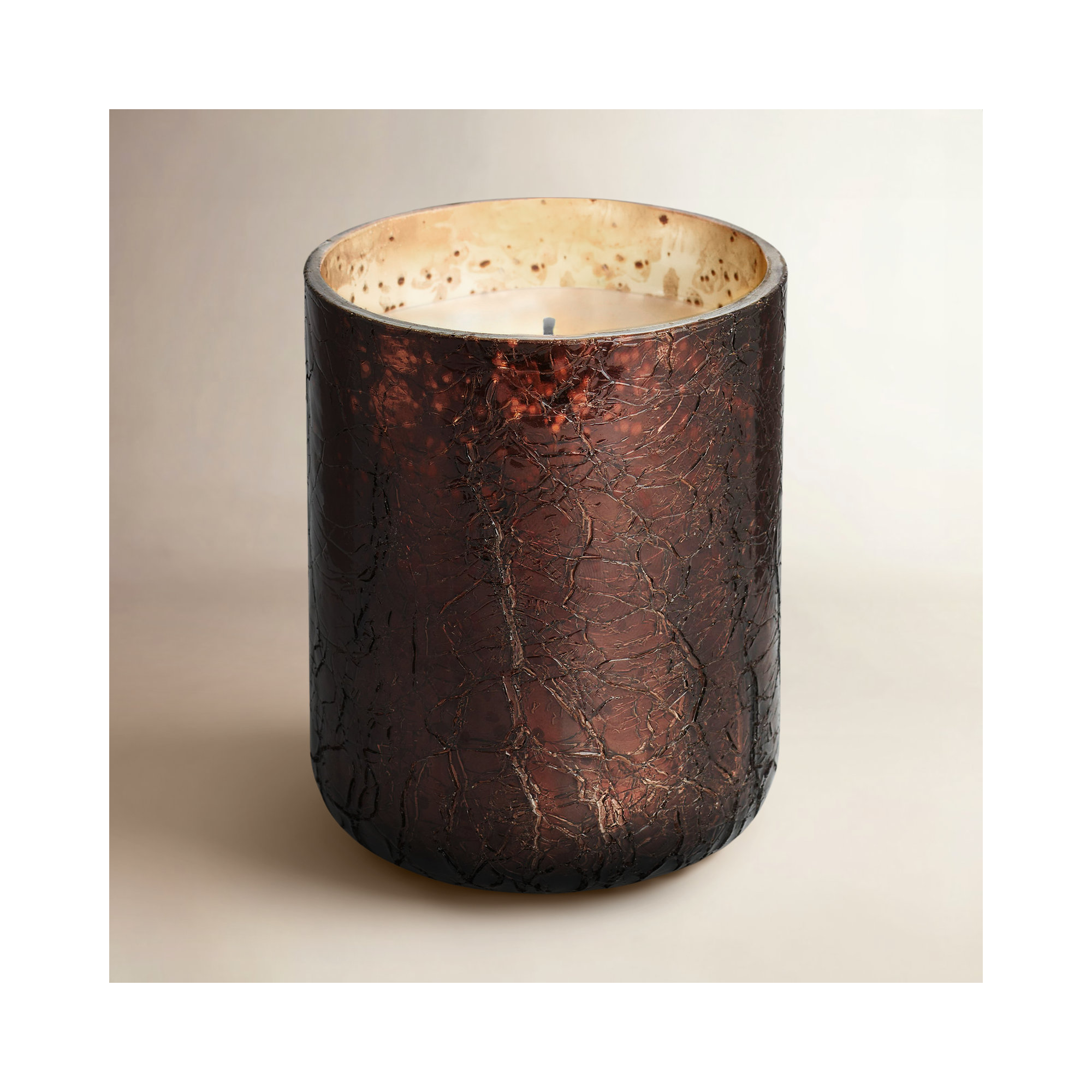  Noble Holiday Midnight Pumpkin Small Crackle Glass Candle