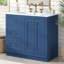 Meuble-lavabo autoportant de 36 po avec lavabo en céramique, armoire de rangement avec 2 tiroirs et tablette en bois massif et panneau de fibres à densité moyenne