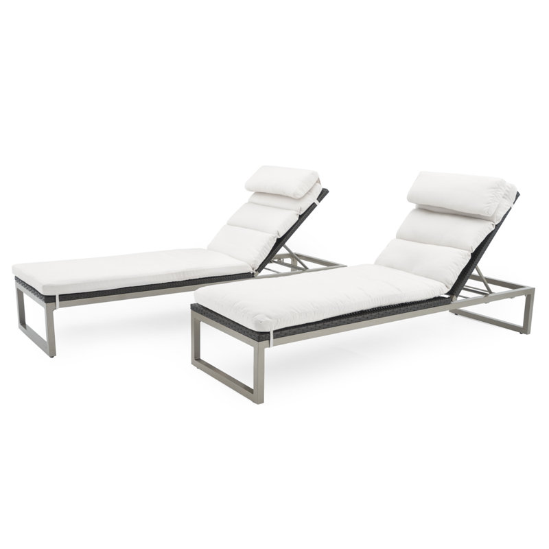 Milo Outdoor Chaise Lounge, Maxim Beige, Gray