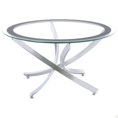 Connors Chrome Round Glass Top Coffee Table
