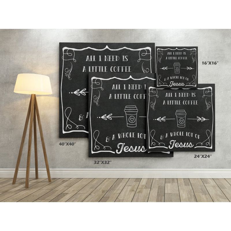 «Coffee and Jesus», reproduction d'impression sur toile, H 16 po x l 16 po x P 1,5 po