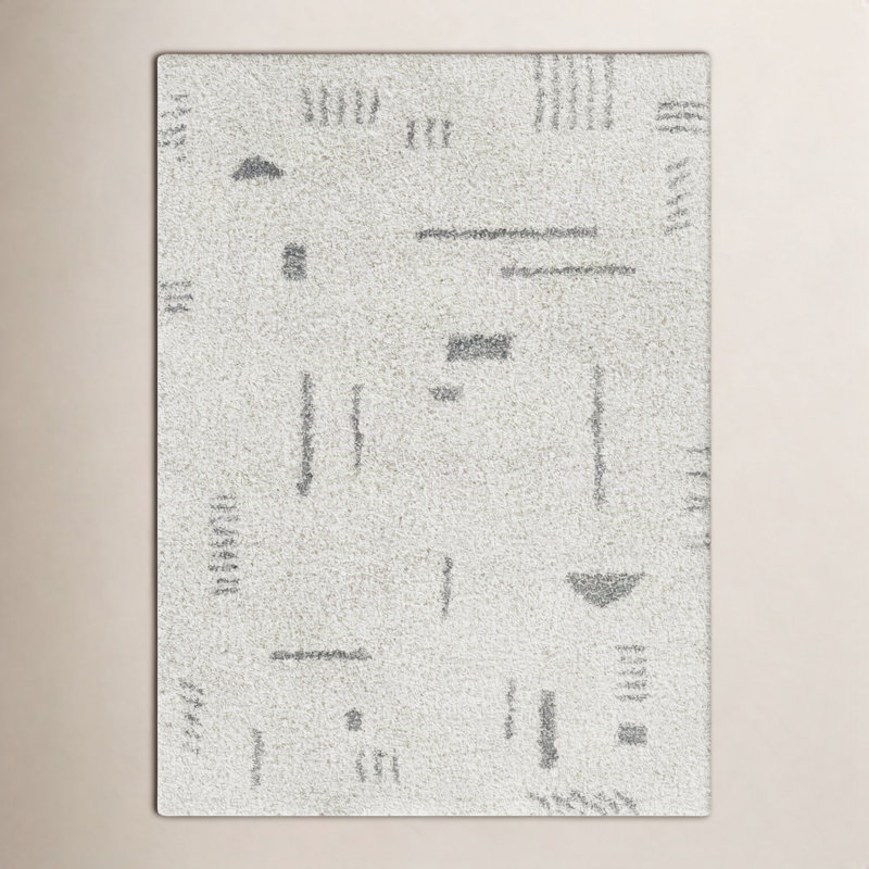 Tapis géométrique à poils longs Morin, Rectangle 5 pi 3 po x 7 pi