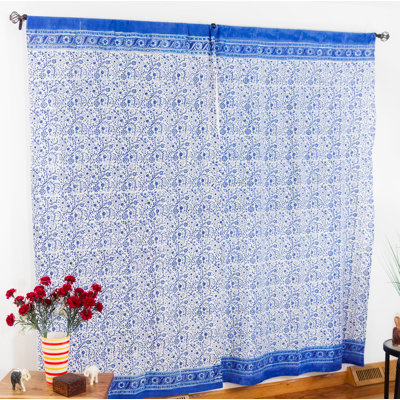 Mullis Print Floral Room Darkening Single Curtain Panel