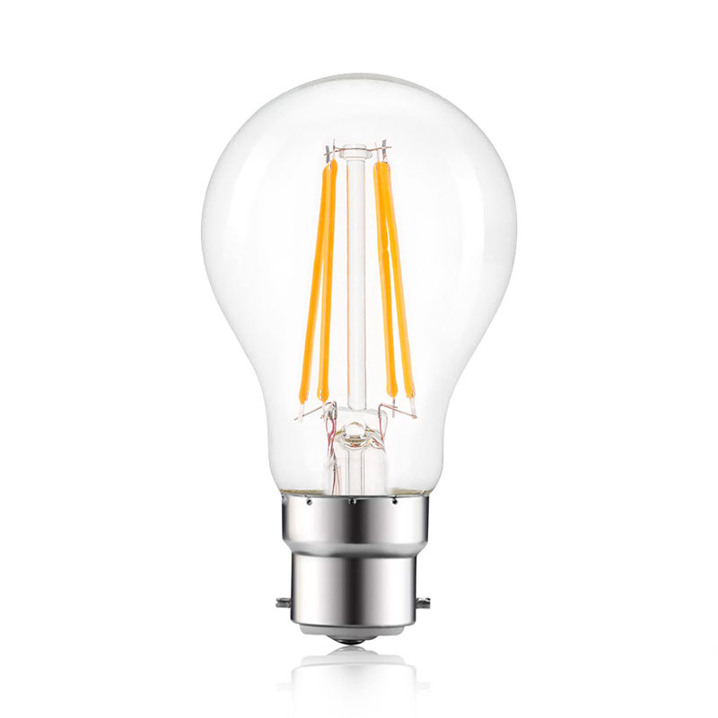 6-Pack 8W B22 LED Filament Bulbs
