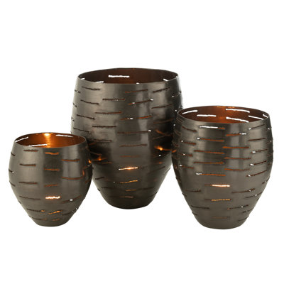3 Piece Glass Hurricane Set