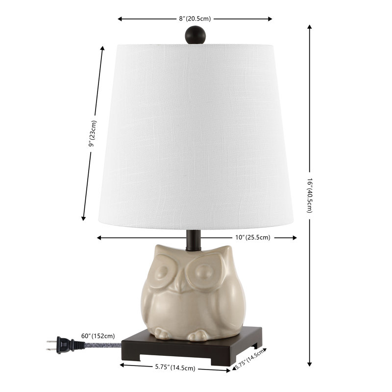 Lampe de table en céramique 16 po Litherland, Blanc antique