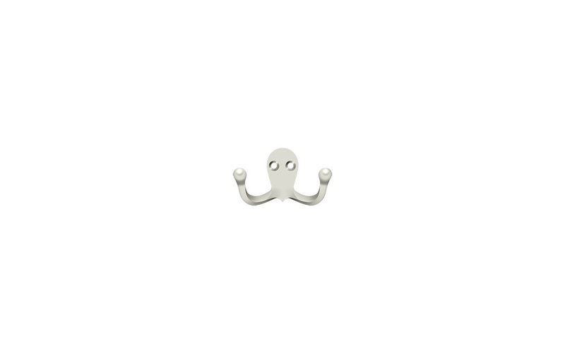 Deltana WDH15U14 Double Hook; Bright Nickel Finish