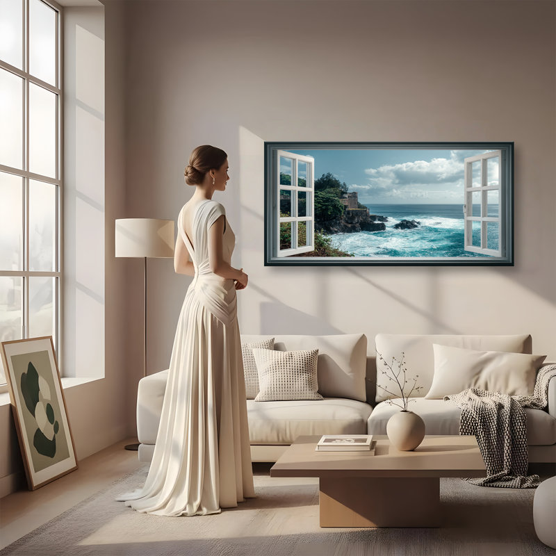 Impression sur toile Rocky Beach, L 48 po x l 24 po, Style 3