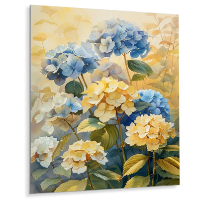 Impression d'art mural bleu et jaune