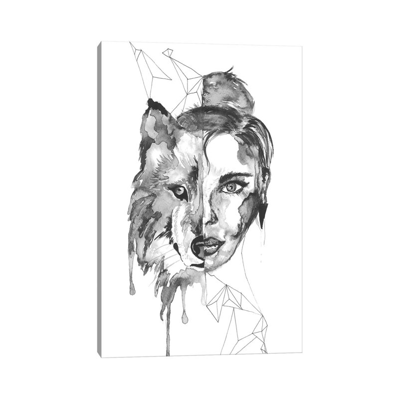 Wolf Woman by ANDA Design - Wrapped Canvas Gallery-Wrapped Canvas Giclée, 20.32 cm H x 30.48 cm W