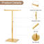 Lot de 2 présentoirs à bijoux dorés en forme de T, tour à bijoux à double crochet en acier inoxydable, hauteur réglable, organisateur de table pour boutique à domicile