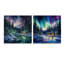 «Northern Lights Charm In Winter», ensemble de 2 verres muraux en acrylique-995668942
