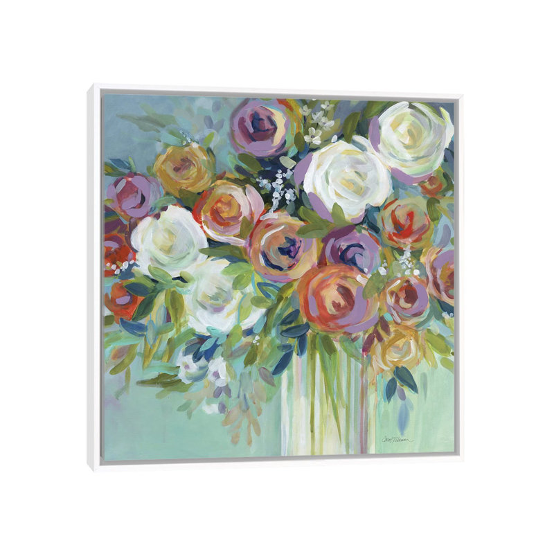 "confetti bouquet ii" par carol robinson-print, H 26 po x l 26 po x P 1,5 po, Toile blanche encadrée