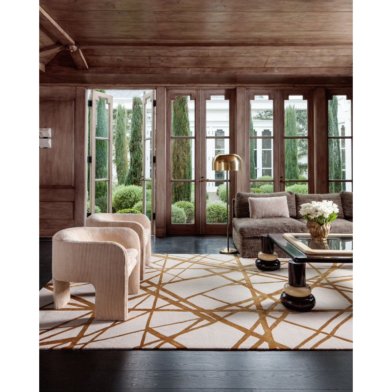 Kelly Wearstler Channels Copper Area Rug, Rectangle 10' x 14'