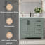 Meuble-lavabo simple 36 po avec comptoir d'évier, robinet de salle de bain et drain escamotable Sharee, surface peinte à la main, certifié EPA
