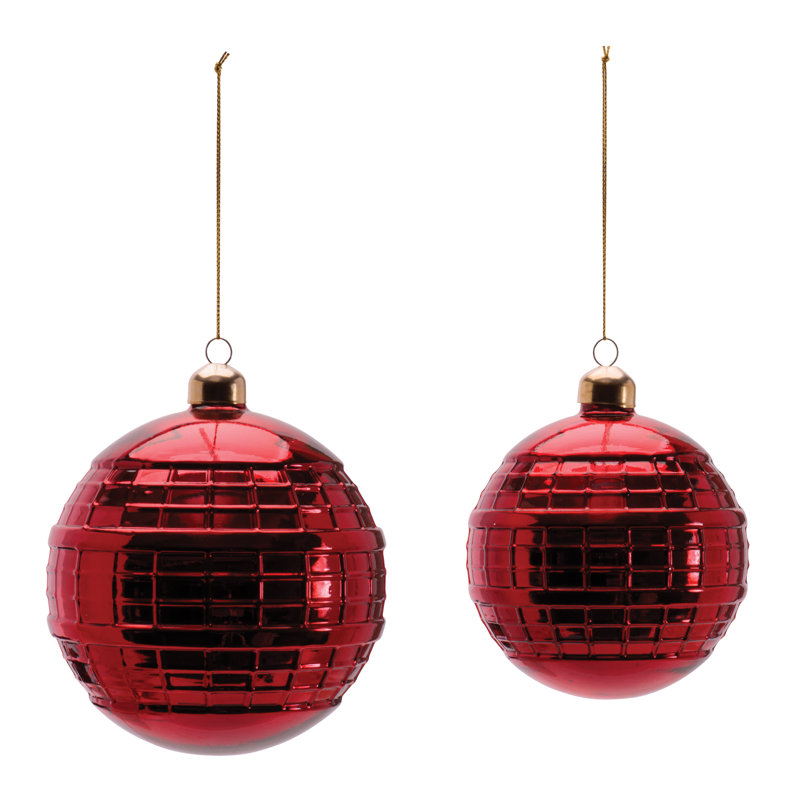 Ensemble de 4 boules en verre, Rouge